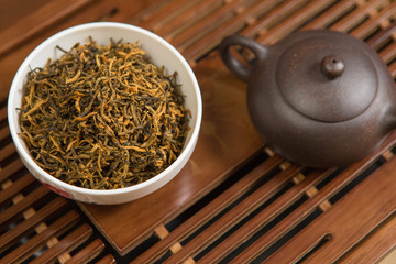 Chinese tea ceremony, Puer tea in assortment	