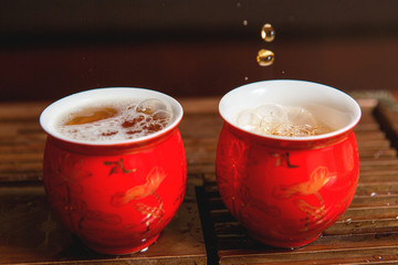 Chinese tea ceremony, Puer tea in assortment	