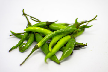 Pile of green chillies