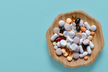 different pills in the bowl