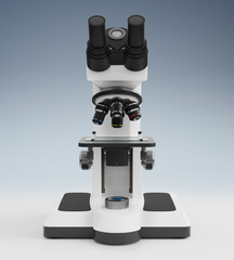 Modern digital microscope 3D rendering