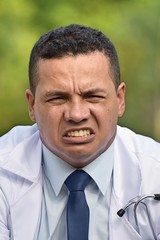 Offended Handsome Male Medic