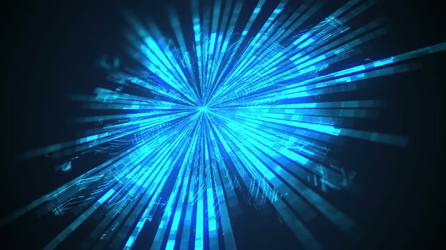 Abstract looping technology speed concept motion video.Abstract futuristic circuit board. Global Network, computer technology dark blue color background

