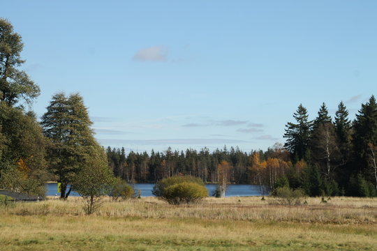 Herbstlandschaft mit See