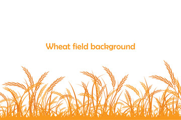 Vector silhouette of wheat. Wheat in the field