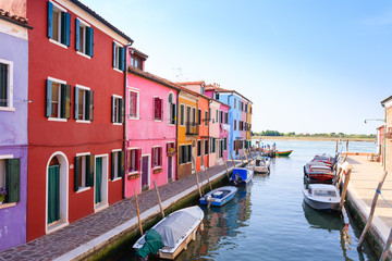 Naklejka na ściany i meble Traditional Burano colored houses, Venice