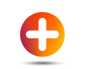 Fototapeta premium Plus sign icon. Positive symbol. Zoom in. Blurred gradient design element. Vivid graphic flat icon. Vector