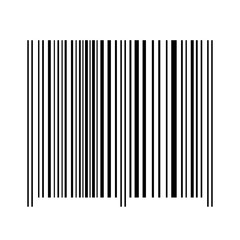 Black barcode on a white background