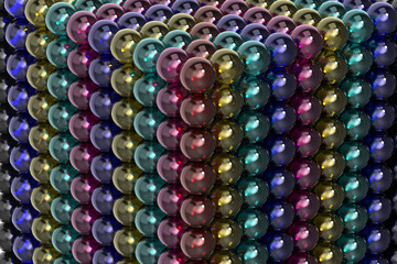 Multicolored glass balls. A bright toy. Background 3D rendering.