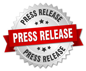 press release round isolated silver badge