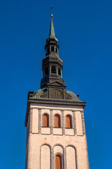 Obraz premium Niguliste Church. Belfry. Tallinn, Estonia. The Church has a Museum and a concert hall.