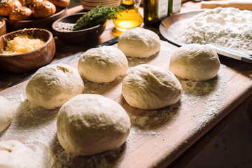 Dough for buns. Ingredients for homemade bread.