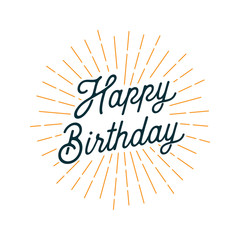 Happy Birthday Card with Light Rays