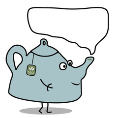 Cartoon flat vector teapot