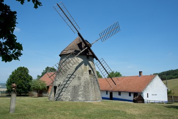 Fototapeta na wymiar Windmill Kuzelov in the Southern Moravia, Czech republic