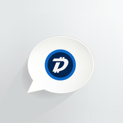 Digibyte Cryptocurrency Coin Speech Bubble Background