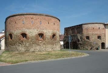 Historic bricks Veselska gate in town Straznice, eastern Moravia, Czech republic,Europe