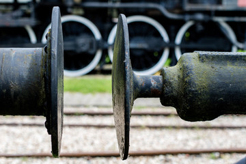 Old hook used in the railways. Towing hook for a train or wagon.