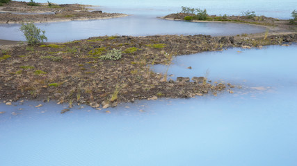 Landschaft bei beim Mývatn Nature Bath / Kieselgurwerk in Nord-Island