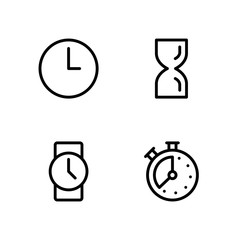 Set clock Line icon stock vector illustration. Editable Stroke. 100x100 Pixel Perfect