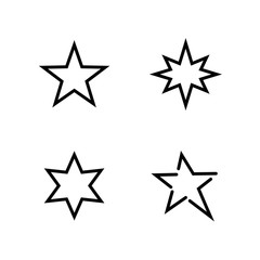Set star Line icon stock vector illustration. Editable Stroke. 100x100 Pixel Perfect