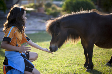 Ni&ntilde;a con poni