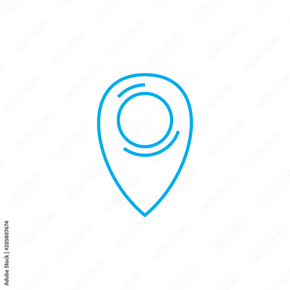 Poster geolocation line icon, vector illustration. geolocation linear concept sign.