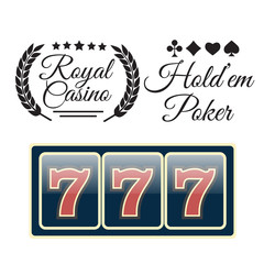 Lucky seven jackpot. Casino vector sign set. Poker club logo