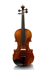 Obraz na płótnie Canvas Studio isolated red, brown violin - Stock image