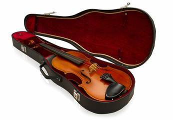Violin in bag - Stock Image