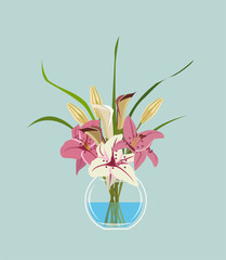 Vector illustration of bouquet of flowers.