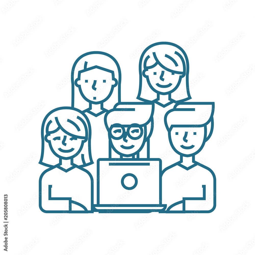 Poster global system control line icon, vector illustration. global system control linear concept sign.