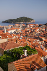 dubrovnik from the wall, aerial view of dubrovnik from the city walls. unesco