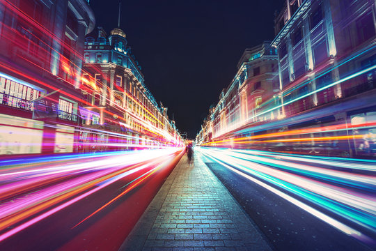 Fototapeta Speed of light in London City 