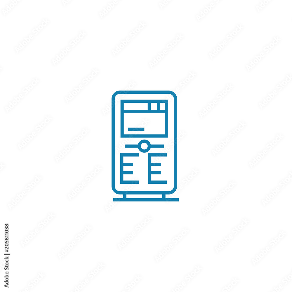 Poster microchip line icon, vector illustration. microchip linear concept sign.