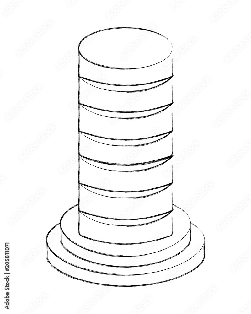 Aufkleber data server hosting storage isometric design vector illustration sketch