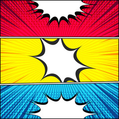 Comic book horizontal banners
