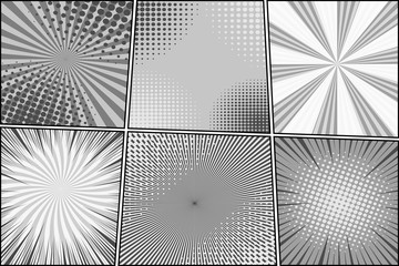 Comic book monochrome style composition