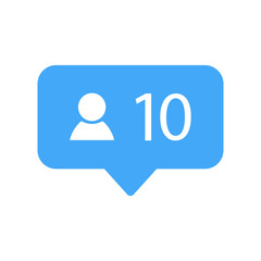 Obraz premium Blue follower icon. Notification counter. Vector illustration