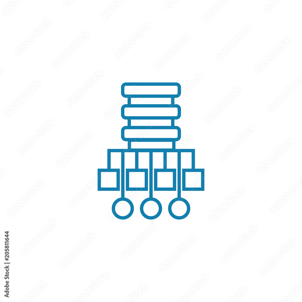 Poster Network structure line icon, vector illustration. Network structure linear concept sign.