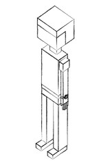 male character avatar user isometric design vector illustration sketch