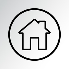 House icon, outline design. Vector illustration
