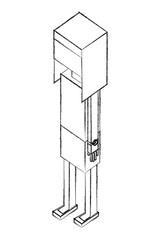 female character avatar user isometric design vector illustration sketch