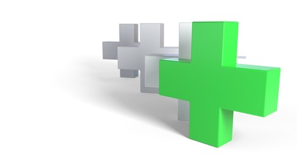 Medicine symbol on a white background, 3d rendering