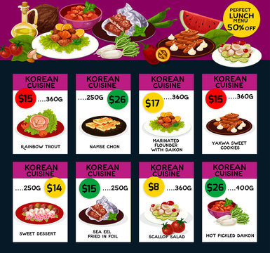 Korean cuisine menu design