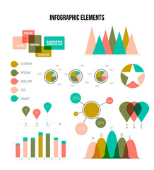 Eco Hipster Green Infographic Vector Statistic Graphic Chart Set. Circular Bar, Pie Chart, Diagram Business Template, Education, Label. Annual Concept, Communication Data Develoment Inforgaphics.