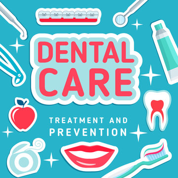 Dental care vector poster