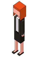 businesswoman cartoon character isometric image vector illustration