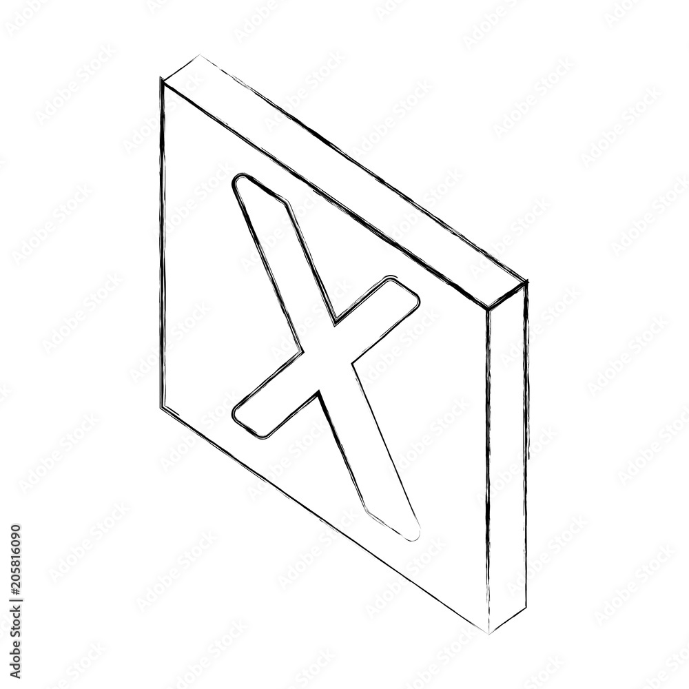Poster error caution button web isometric vector illustration sketch