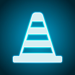 Cone Icon. Neon style. Light decoration icon. Bright electric sy